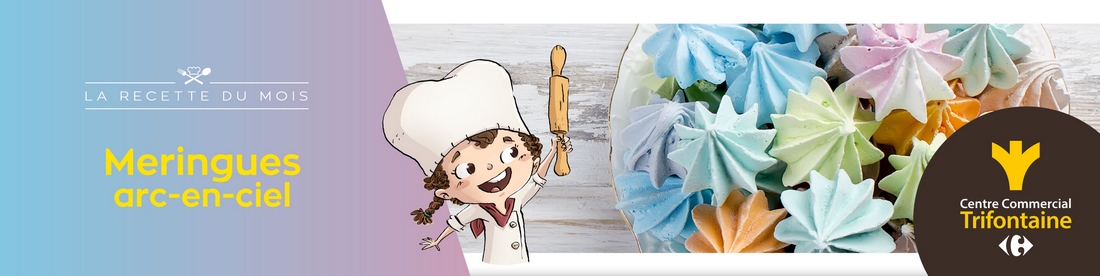 Recette du mois : préparation de meringues arc-en-ciel !